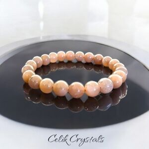Sunstone Bracelet Rare Natural Stones 8mm Stretches